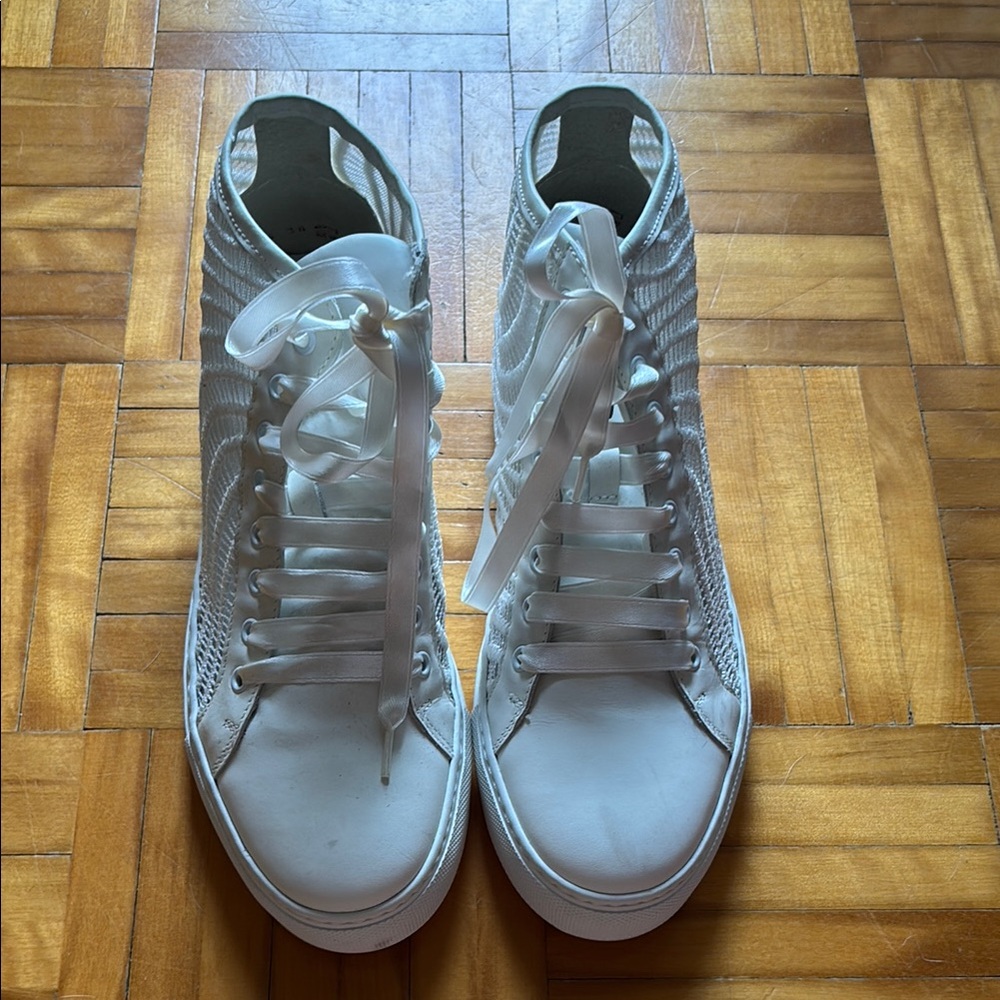 Women's White High-Top Sneakers